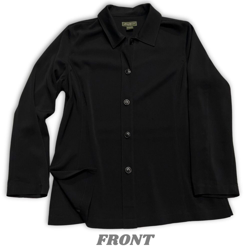Women's Eddie Bauer Black Light Button Up/ Jacket, Size Large